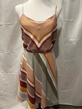 LC Lauren Conrad Geometric Stripe Fit & Flare Dress | Size 8